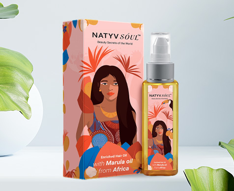 Natyv Soul Enriched Hair Oil With Marula Oil From Africa